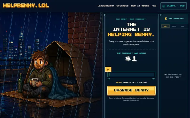 Screenshot of Help Benny ✦ The Internet is Helping Benny