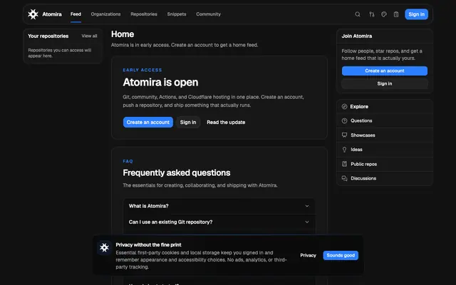 Screenshot of Atomira