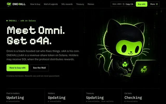 Screenshot of ONE4ALL — The Solana Reward Engine