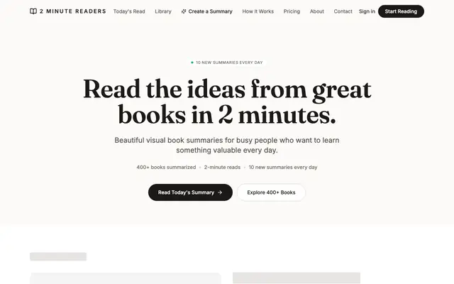 Screenshot of 2 Minute Readers