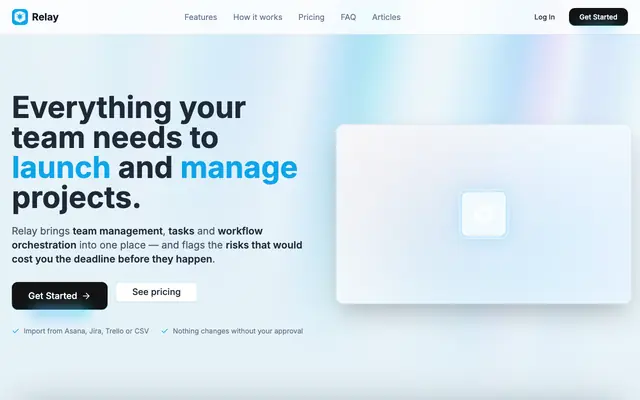 Screenshot of Relay Orchestrator - Launch and Manage Projects