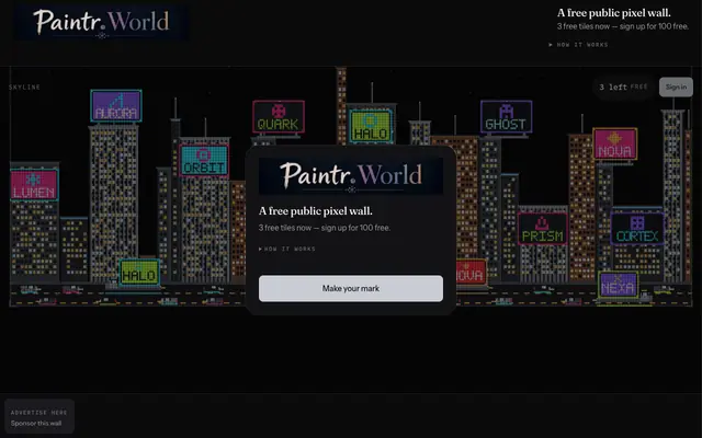 Screenshot of Paintr.World