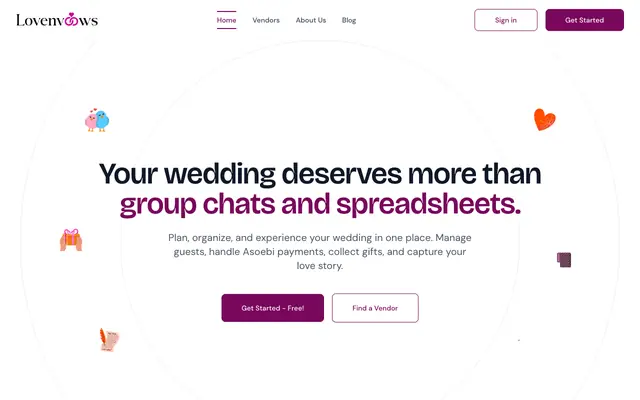 Screenshot of Home | Lovenvows