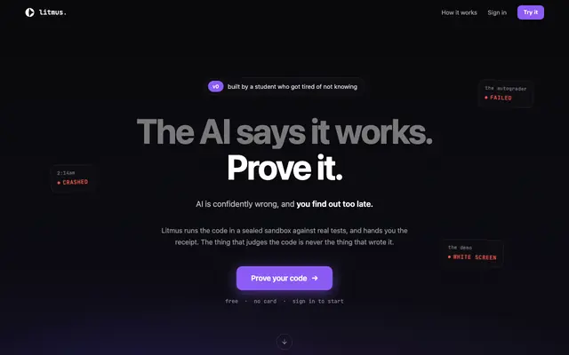 Screenshot of Litmus ai