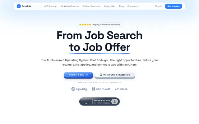 Screenshot of AI Job Search Copilot: Resume & Auto-Apply | FutuRole