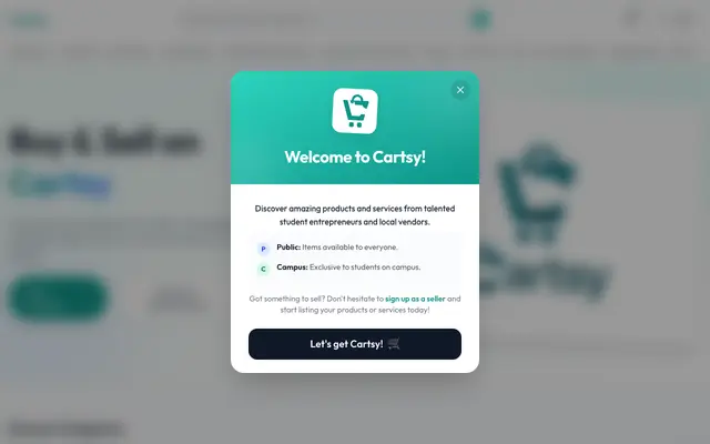 Screenshot of Cartsy
