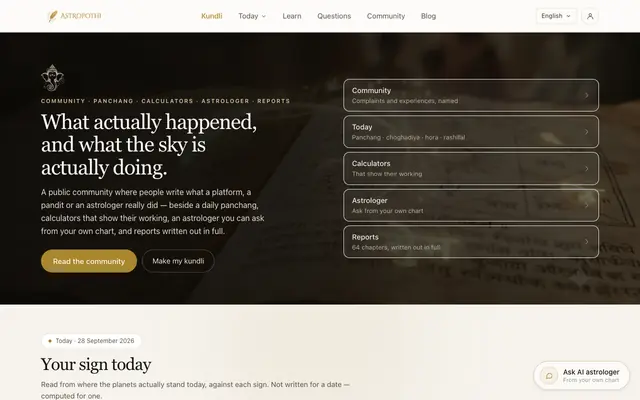 Screenshot of Vedic Astrology Reports from Your Birth Chart | astropothi