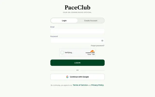 Screenshot of PaceClub