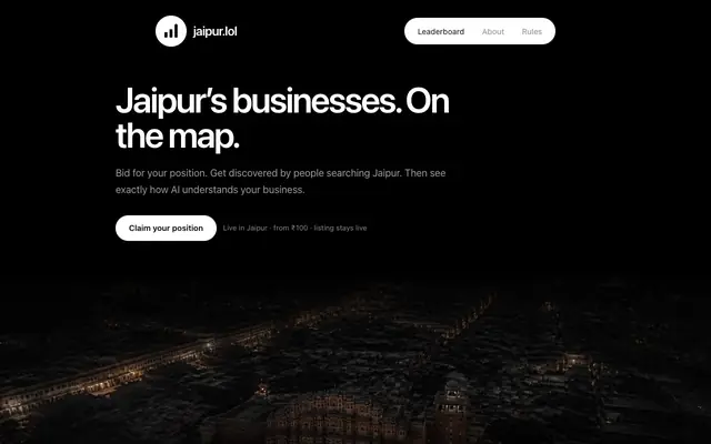 Screenshot of jaipur.lol - Jaipur business leaderboard