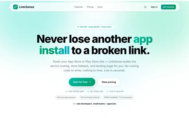 Screenshot of LinkSense - Smart Dynamic Mobile Links