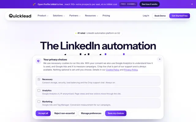 Screenshot of Quicklead - #1 LinkedIn Automation Tool for B2B Sales Teams [2026]