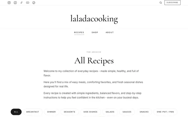Screenshot of Recipes