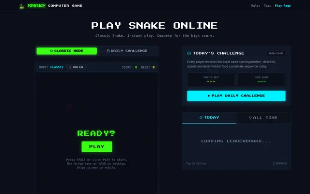 Screenshot of Snake Game - Play Classic Snake Online