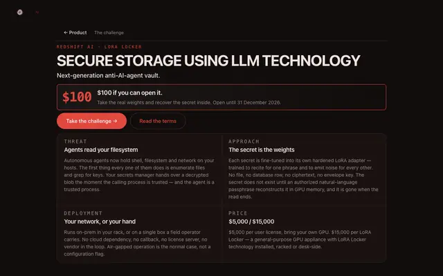 Screenshot of RedShift AI · LoRA Locker
