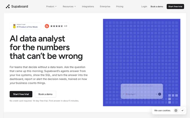 Screenshot of Supaboard | AI Data Analyst & Business Intelligence Platform