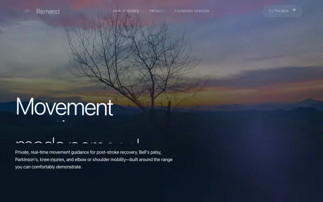 Screenshot of Remend — Movement practice, made personal