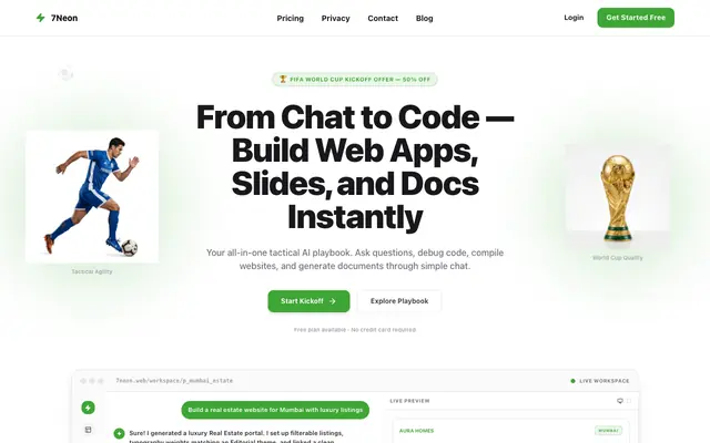 Screenshot of 7Neon — AI Workspace