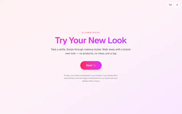 Screenshot of GlowMirror