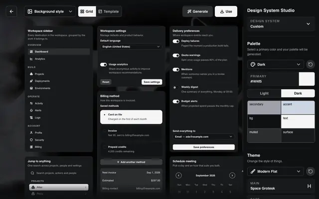Screenshot of Create Design Systems, Build with Agents - Balsa UI