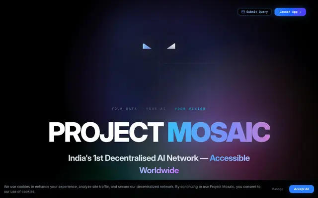 Screenshot of PROJECT MOSAIC - Sovereign AI & Decentralized 101B LLM Network