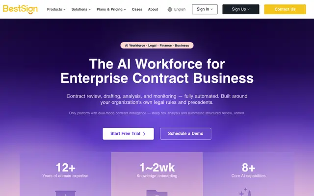 Screenshot of BestSign Legal AI