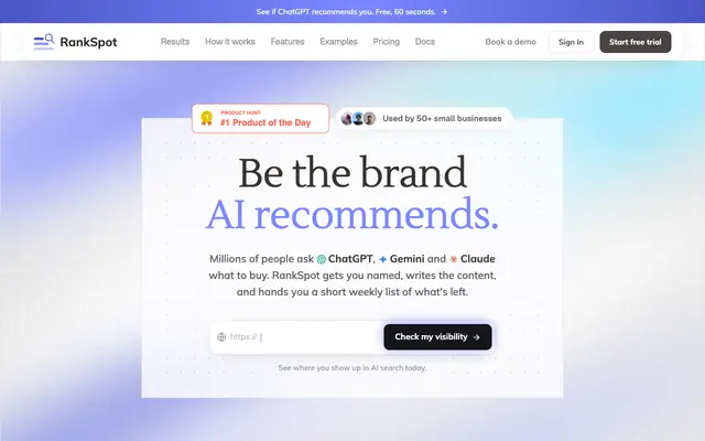 Screenshot of RankSpot – Get Customers from Google & AI Search