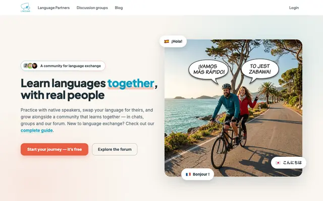 Screenshot of Linguar: Global Language Exchange Community & Forum