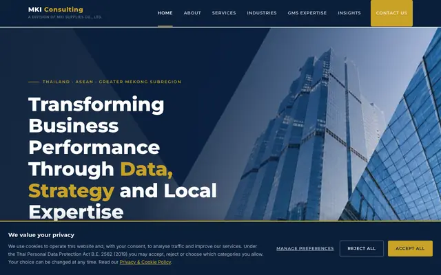 Screenshot of MKI Consulting Services