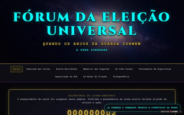 Screenshot of Eleição Universal — Fórum Oficial da Trilogia