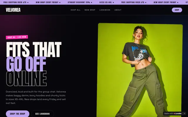 Screenshot of Velvorea | Gen Z Streetwear & Fashion Store