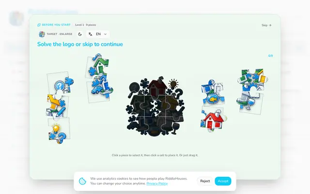 Screenshot of RiddleHouses