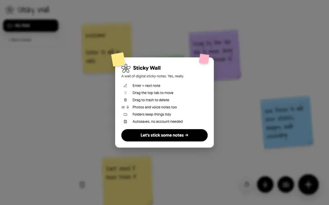 Screenshot of Sticky Wall