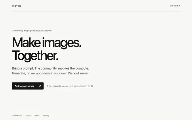 Screenshot of Free AI Image Generator · PeerPixel