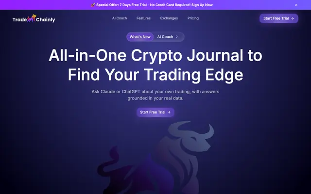 Screenshot of Crypto Trading Journal for Binance, Bybit, Coinbase & More