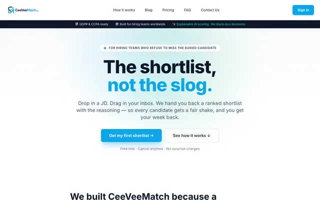 Screenshot of CeeVeeMatch