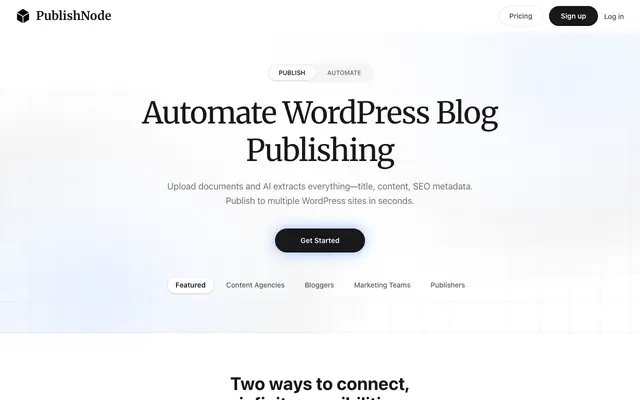 Screenshot of PublishNode - Automate WordPress Content Publishing