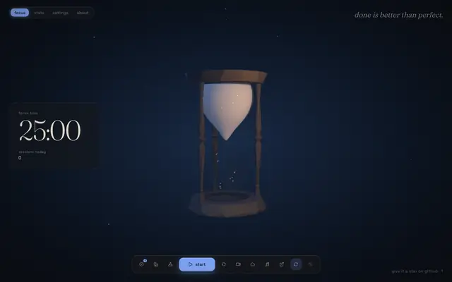 Screenshot of hourglass