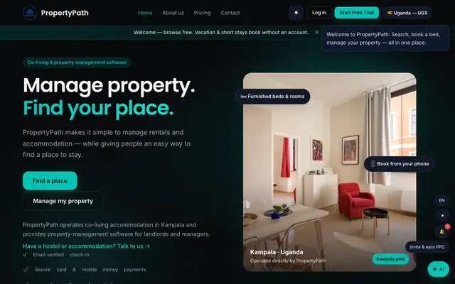 Screenshot of PropertyPath | AI-Powered PropTech Ecosystem
