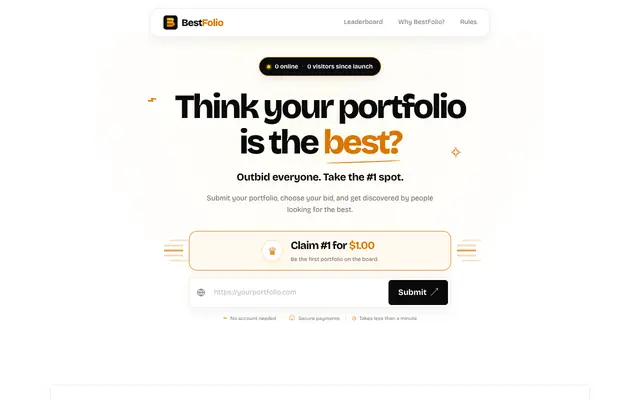Screenshot of BestFolio — Prove your portfolio is the best