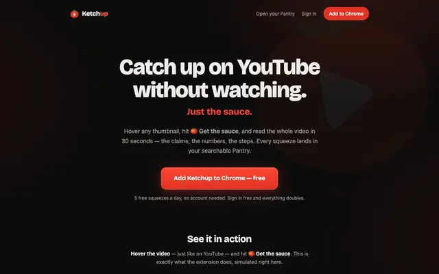 Screenshot of Ketchup — just the sauce