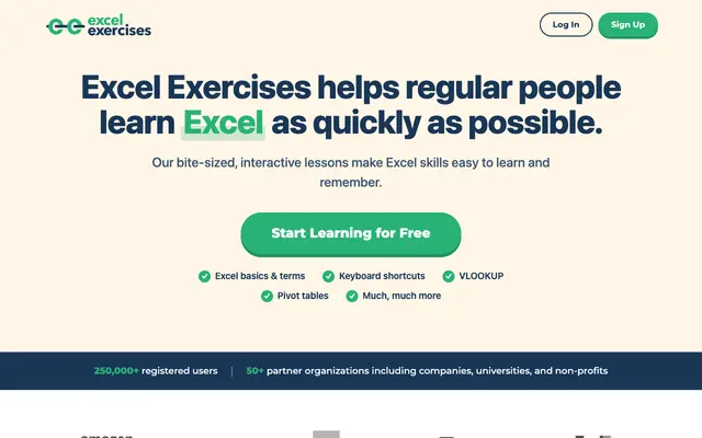 Screenshot of Excel Exercises: Fun, Hands-On Excel Practice Problems