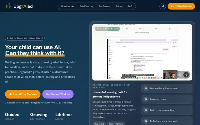 Screenshot of UpgrAIed™ | The Foundation for AI Literacy