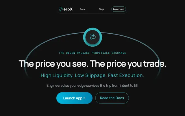 Screenshot of PerpX | Decentralized Perpetual Exchange