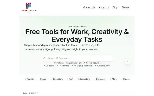 Screenshot of Free Online Tools