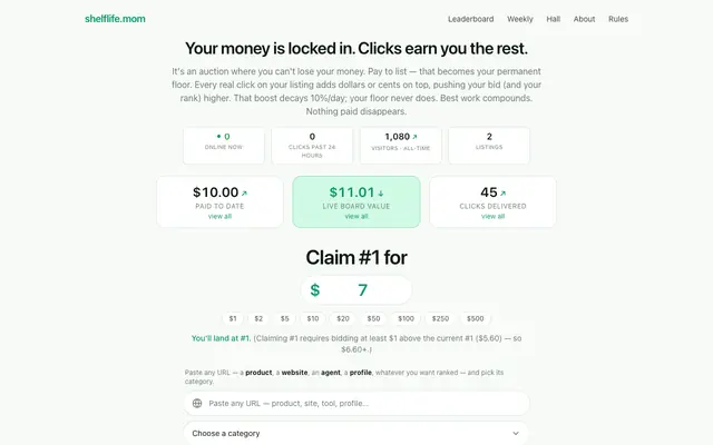 Screenshot of shelflife — content people paid to put in front of you