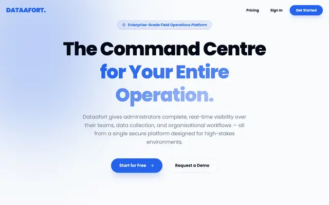 Screenshot of Dataafort | Industrial Data & Spatial Analytics Platform