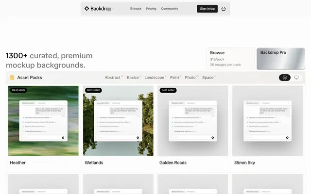 Screenshot of Premium Mockup Backgrounds