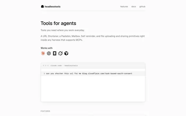 Screenshot of headlesstools