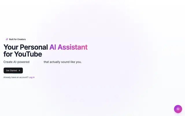 Screenshot of Creator AI | AI Assistant for YouTube Creators