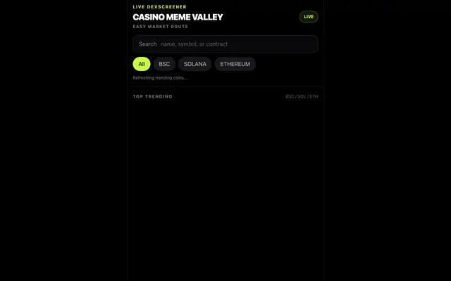 Screenshot of CASINO MEME VALLEY